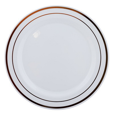 Купить тарелка одноразовая d 260мм 10шт винтаж мелкая ps белая с полосой "" в Москве