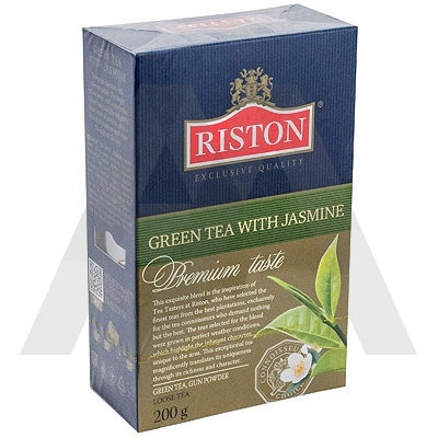 Купить чай зеленый листовой 200г riston с жасмином 1/8 в Москве