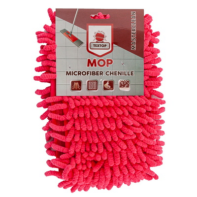 Купить насадка - моп (mop) для швабры 420х130 мм chenille плоская с карманами красная микрофибра "textop" в Москве