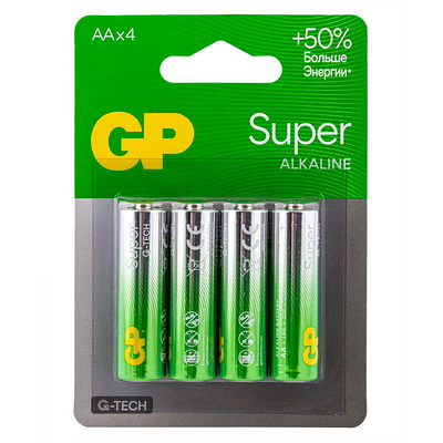 Купить батарейка aa 4 шт/уп gp super в блистере в Москве