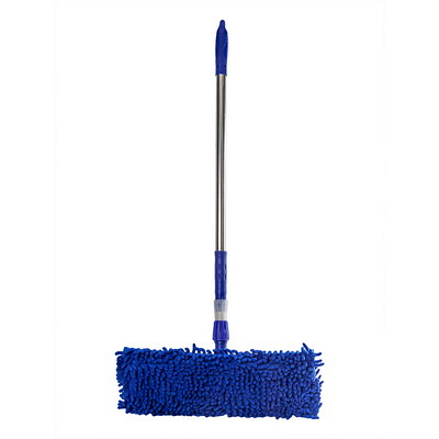 Купить швабра флаундер в комплекте с моп 450 мм h1300 мм плоский с карманами с телескоп рукояткой синяя микрофибра "nn" в Москве