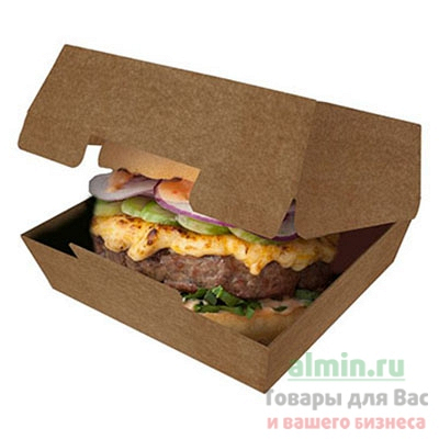 Купить упаковка для гамбургера дхшхв 140х140х70 мм крафт темный gdc 1/50/150, 50 шт./упак в Москве