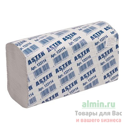 Купить полотенце бумажное листовое 1-сл 220 лист/уп 230х240 мм z-сложения aster pro z1 e натурально-белое aster 1/25 в Москве