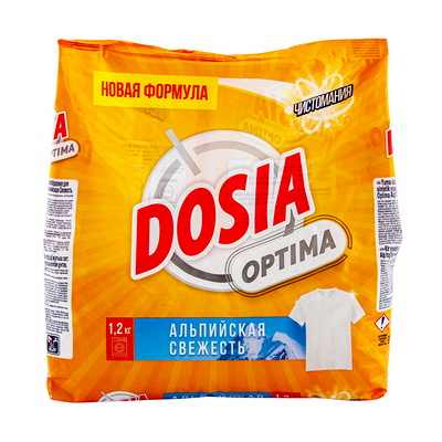 Порошок стиральный 1,2 кг OPTIMA COLOR АЛЬПИЙСКАЯ СВЕЖЕСТЬ в п/п "DOSIA" Купить порошок стиральный 1,2 кг optima color альпийская свежесть в п/п "dosia" в Москве
