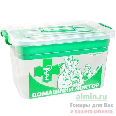 Купить контейнер прямоугольный 10л дхшхв 355х235х190 мм домашний доктор с крышкой на зажимах пластик полимербыт 1/6 в Москве