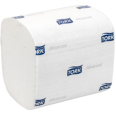 Купить бумага туалетная листовая 2-сл 190х110 мм 242 лист/пачке advanced t3 v-сложения белая "tork" (артикул производителя 114271) в Москве