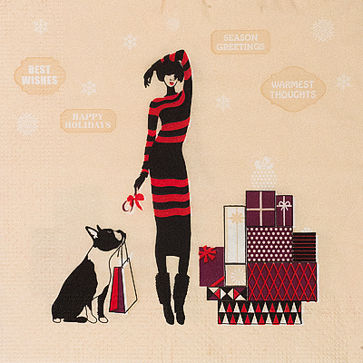 Купить салфетка бумажная 3-сл 33х33 см 20 шт/уп новогодние покупки "papstar" (артикул производителя 87159) в Москве