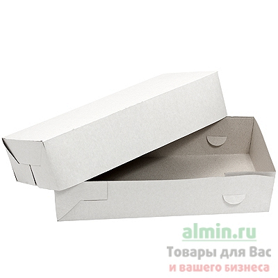 Купить коробка для пирожных дхшхв 275х130х60 мм картон белая 1/100, 100 шт./упак в Москве