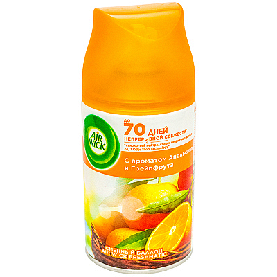 Купить освежитель автоматический 250мл air wick сменный баллон апельсин и грейпфрут benckiser в Москве
