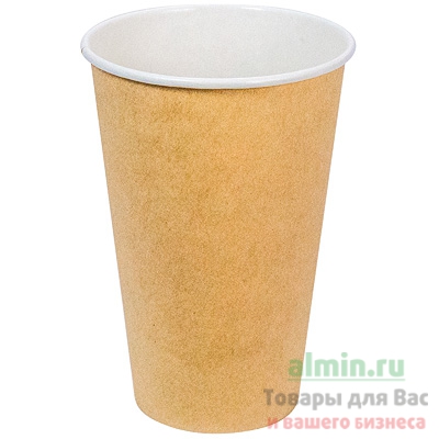 Купить стакан бумажный 400мл d90 мм 1-сл для горячих напитков крафт smg 1/50/1000, 50 шт./упак в Москве