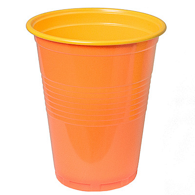 Купить стакан пластиковый 180мл d70 мм ps оранжевый/желтый диапазон, 100 шт./упак в Москве