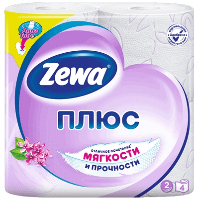 Бумага туалетная 2-сл 4 рул/уп ZEWA ПЛЮС СИРЕНЬ БЕЛАЯ С РИСУНКОМ 1/24 Купить бумага туалетная 2-сл 4 рул/уп zewa плюс сирень белая с рисунком 1/24 в Москве
