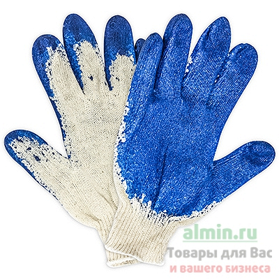 Перчатки рабочие с 1 латексным покрытием ХБ СИНИЕ 1/10/300, 10 шт./упак Купить перчатки рабочие с 1 латексным покрытием хб синие 1/10/300, 10 шт./упак в Москве