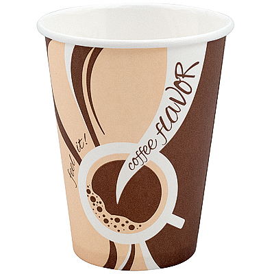 Купить стакан бумажный 350мл d90 мм 1-сл для горячих напитков coffee flavor ep, 50 шт./упак в Москве