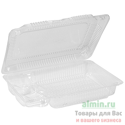 Купить упаковка для суши дхшхв 235х172х60 мм 4-секционная прямоугольная прозрачная vonabelk 1/250, 250 шт./упак в Москве