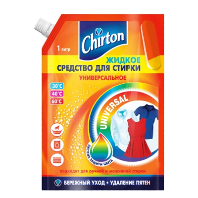 Купить средство для стирки жидкое 1л для любых видов тканей chirton doy-pack gd 1/6 в Москве