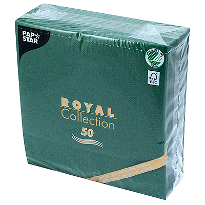 Купить салфетка бумажная зеленая 40х40 см 1-сл 50 шт/уп royal papstar 1/5, 1 шт. (артикул производителя 11606) в Москве