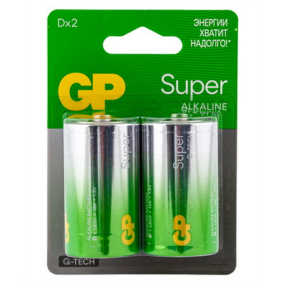 Батарейка D 2 шт/уп GP SUPER в блистере Купить батарейка d 2 шт/уп gp super в блистере в Москве