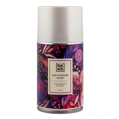 Освежитель автоматический 250 мл аэрозоль ЦВЕТОЧНЫЙ ФЛЕР сменный баллон "OKKE" Купить освежитель автоматический 250 мл аэрозоль цветочный флер сменный баллон "okke" в Москве