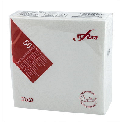 Купить салфетка бумажная 2-сл 33х33 см 50 шт classic белая "infibra" в Москве