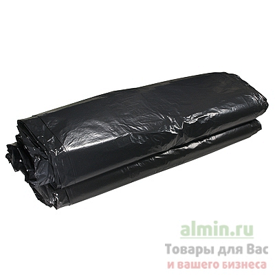 Купить мешок (пакет) мусорный 300л 1050х1200 мм 60 мкм в пластах пвд черный 1/50/200, 50 шт./упак в Москве