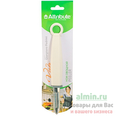 Купить овощечистка viva (арт.agv140) с пластиковой ручкой белая attribute 1/12 в Москве