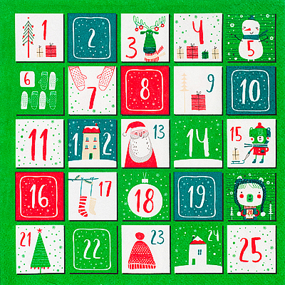 Салфетка бумажная 3-сл 33х33 см 20 шт/уп НОВОГОДНИЙ КАЛЕНДАРЬ "PAPSTAR" (артикул производителя 87086) Купить салфетка бумажная 3-сл 33х33 см 20 шт/уп новогодний календарь "papstar" (артикул производителя 87086) в Москве