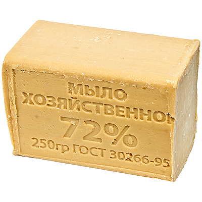 Купить мыло хозяйственное 250г 72% без упаковки темное 1/48 в Москве