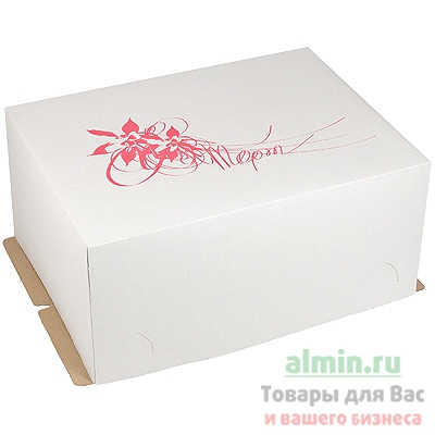 Купить коробка для торта дхшхв 360х270х170 мм до 2 кг прямоугольная картонная с рисунком 1/100, 100 шт./упак в Москве