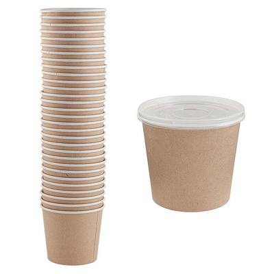 Контейнер бумажный с крышкой h85 d100 мм 400 мл 30 шт для горячего, холодного круглый БЕЛЫЙ "OSQ" Купить контейнер бумажный с крышкой h85 d100 мм 400 мл 30 шт для горячего, холодного круглый белый "osq" в Москве