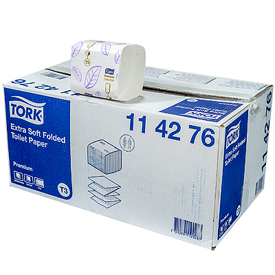 Купить бумага туалетная листовая 2-сл 190х110 мм 252 лист/уп 30 шт в наборе t3 premium белая "tork" 1/1 (артикул производителя 114276) в Москве