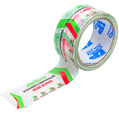 Купить лента клейкая упаковочная ш 50 мм 50 м/рул с лого almin белая 1/36 в Москве