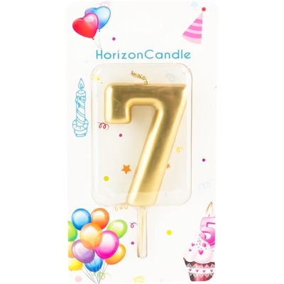 Купить свеча для торта цифра 7 металлик "horizon candles" 1/1, 1 шт. в Москве