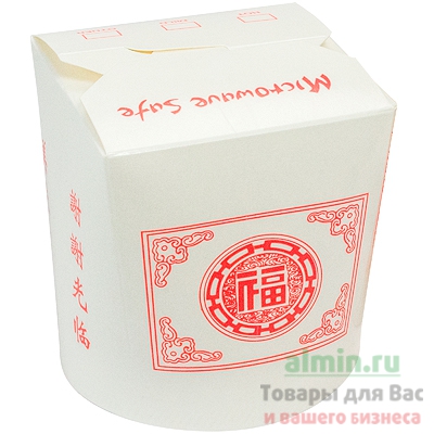Купить контейнер бумажный china pack 500мл н88хd87 мм с декором орнамент 1/50/500, 50 шт./упак в Москве
