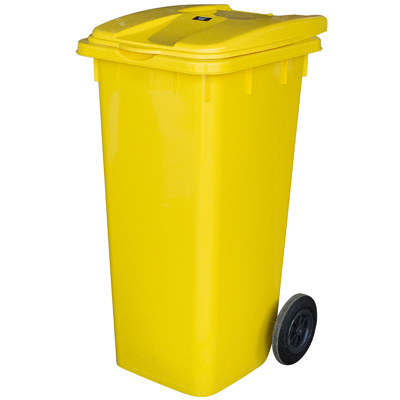 Купить бак мусорный прямоугольный 120л дхшхв 600х480х960 мм на колесах пластик желтый bora 1/3 в Москве