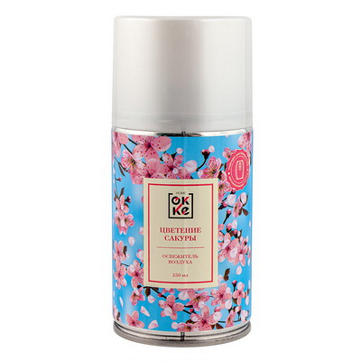 Освежитель автоматический 250 мл аэрозоль ЦВЕТЕНИЕ САКУРЫ сменный баллон "OKKE" Купить освежитель автоматический 250 мл аэрозоль цветение сакуры сменный баллон "okke" в Москве