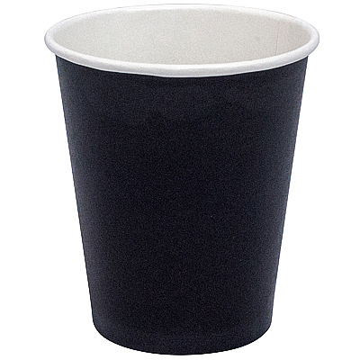 Купить стакан бумажный 250мл d80 мм 1-сл для горячих напитков черный ep, 50 шт./упак в Москве