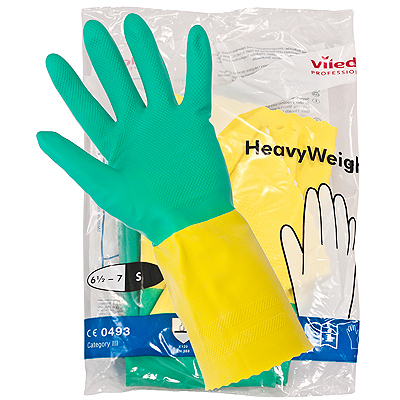 Купить перчатки хозяйственные 1 пара s защита от агрессивной химии зелено-желтый латекс "vileda professional" (артикул производителя 120267) в Москве