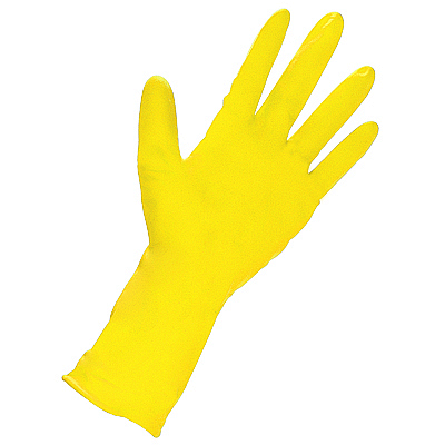 Купить перчатки хозяйственные 1 пара m желтый латекс "libry" в Москве