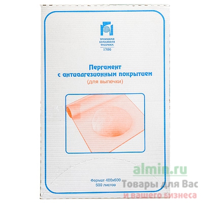 Купить пергамент для выпечки дхш 600х400 мм 500 лист/уп пачка 5 кг белый 1/1 в Москве