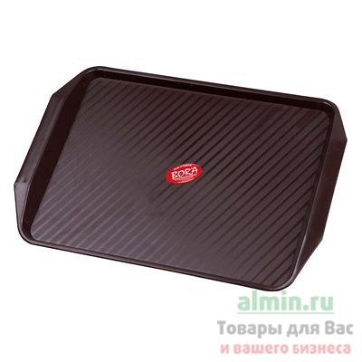 Купить поднос прямоугольный дхш 430х305 мм пластик коричневый bora 1/18 в Москве