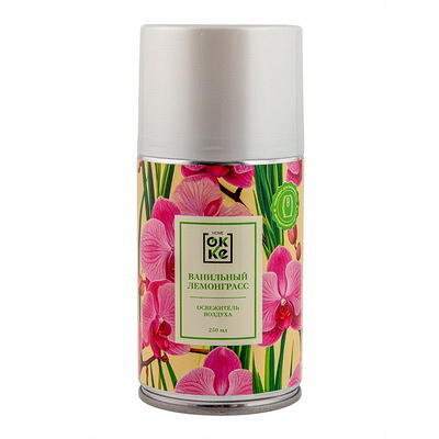 Освежитель автоматический 250 мл аэрозоль ВАНИЛЬНЫЙ ЛЕМОНГРАСС сменный баллон "OKKE" Купить освежитель автоматический 250 мл аэрозоль ванильный лемонграсс сменный баллон "okke" в Москве