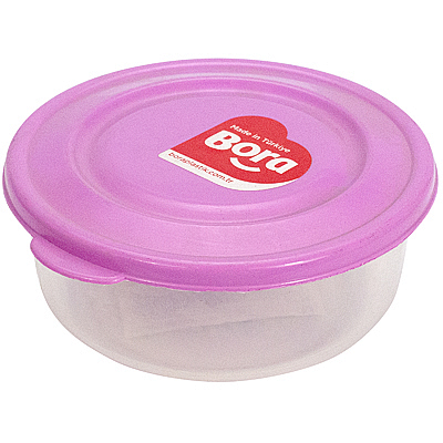 Купить контейнер круглый 0.18л н40хd95 мм крышка розовая пластик bora 1/1, 1 шт. в Москве