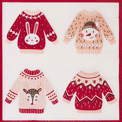 Купить салфетка бумажная 3-сл 33х33 см 20 шт пуловер с рисунком "papstar" (артикул производителя 87901) в Москве