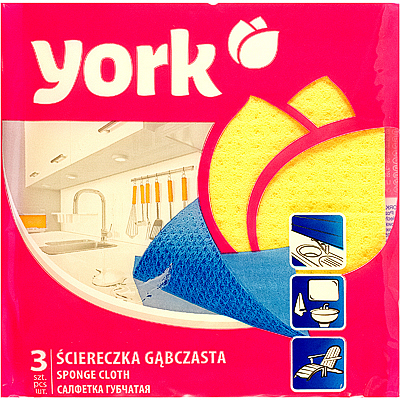 Салфетка губчатая целлюлозная ДхШ 180х160 мм 3 шт/уп YORK Купить салфетка губчатая целлюлозная дхш 180х160 мм 3 шт/уп york в Москве