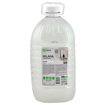 Мыло жидкое 5 л MILANA перламутровое канистра ПЭТ "Grass" Купить мыло жидкое 5 л milana перламутровое канистра пэт "grass" в Москве