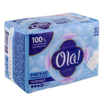 Прокладки гигиенические 10 шт OLA с крылышками, нормал в индивидуальной упак "NN" Купить прокладки гигиенические 10 шт ola с крылышками, нормал в индивидуальной упак "nn" в Москве