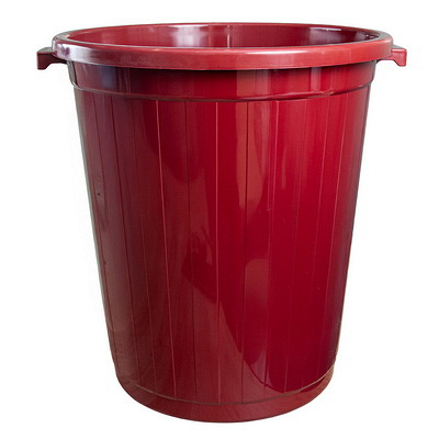 Купить бак мусорный 105л h660d600 мм без крышки круглый бордовый пластик "пластхозторг" в Москве
