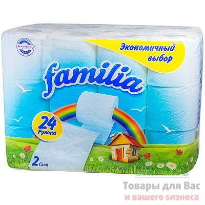 Купить бумага туалетная 2-сл 24 рул/уп familia радуга белая hayat 1/4 в Москве