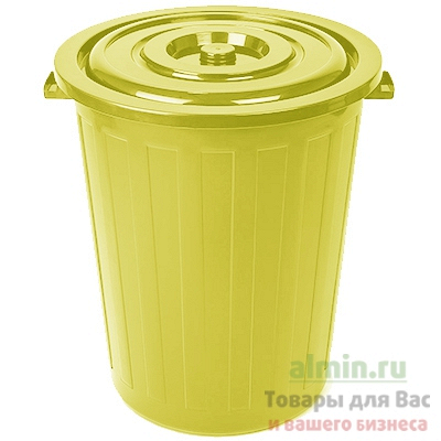 Купить бак мусорный круглый 105л н660хd550 мм пластик желтый bora 1/1 в Москве